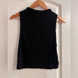 & Other Stories Black Knit Mock Neck Top